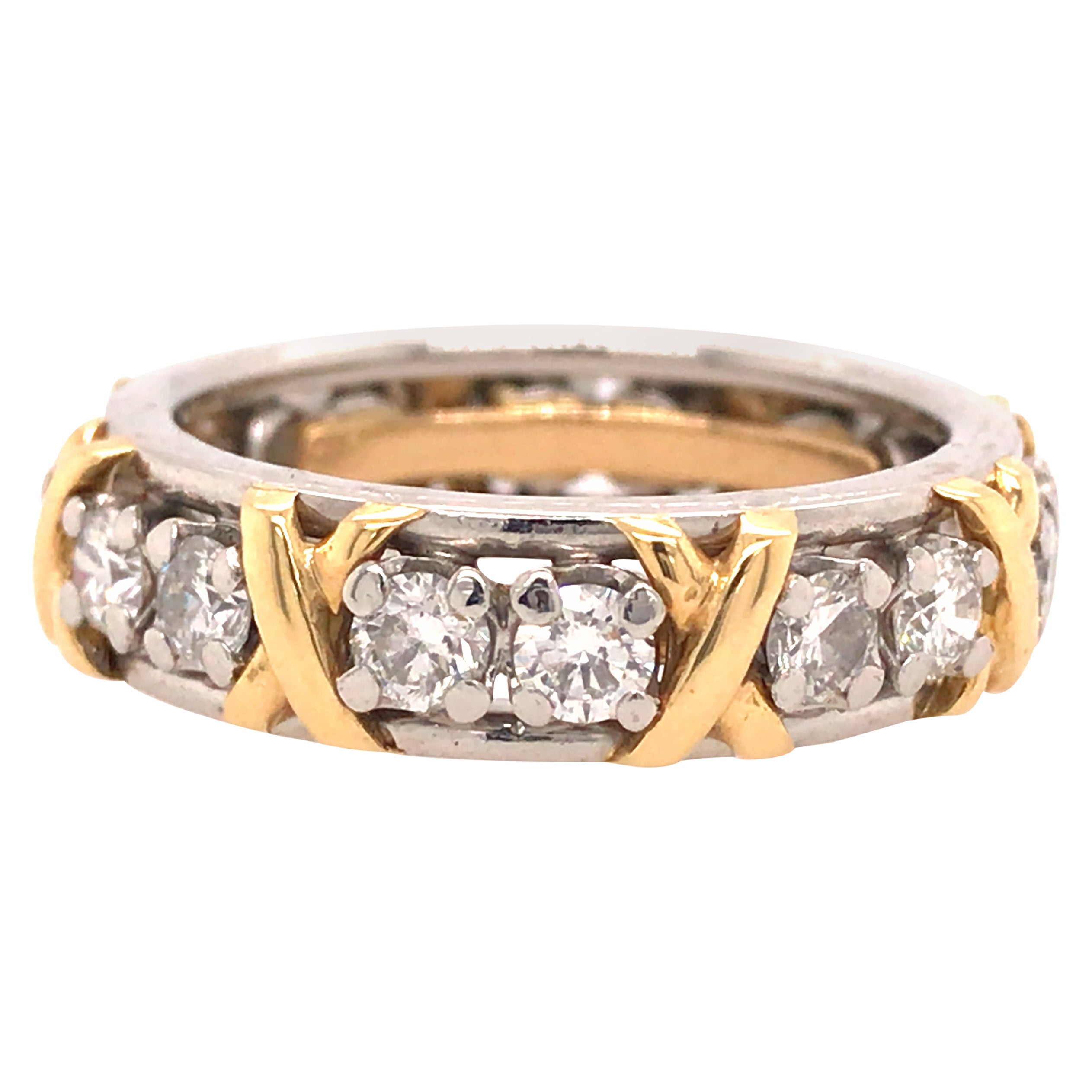 Tiffany & Co. Schlumberger 16 Diamant Eternity Band in 18K Gelbgold Platin