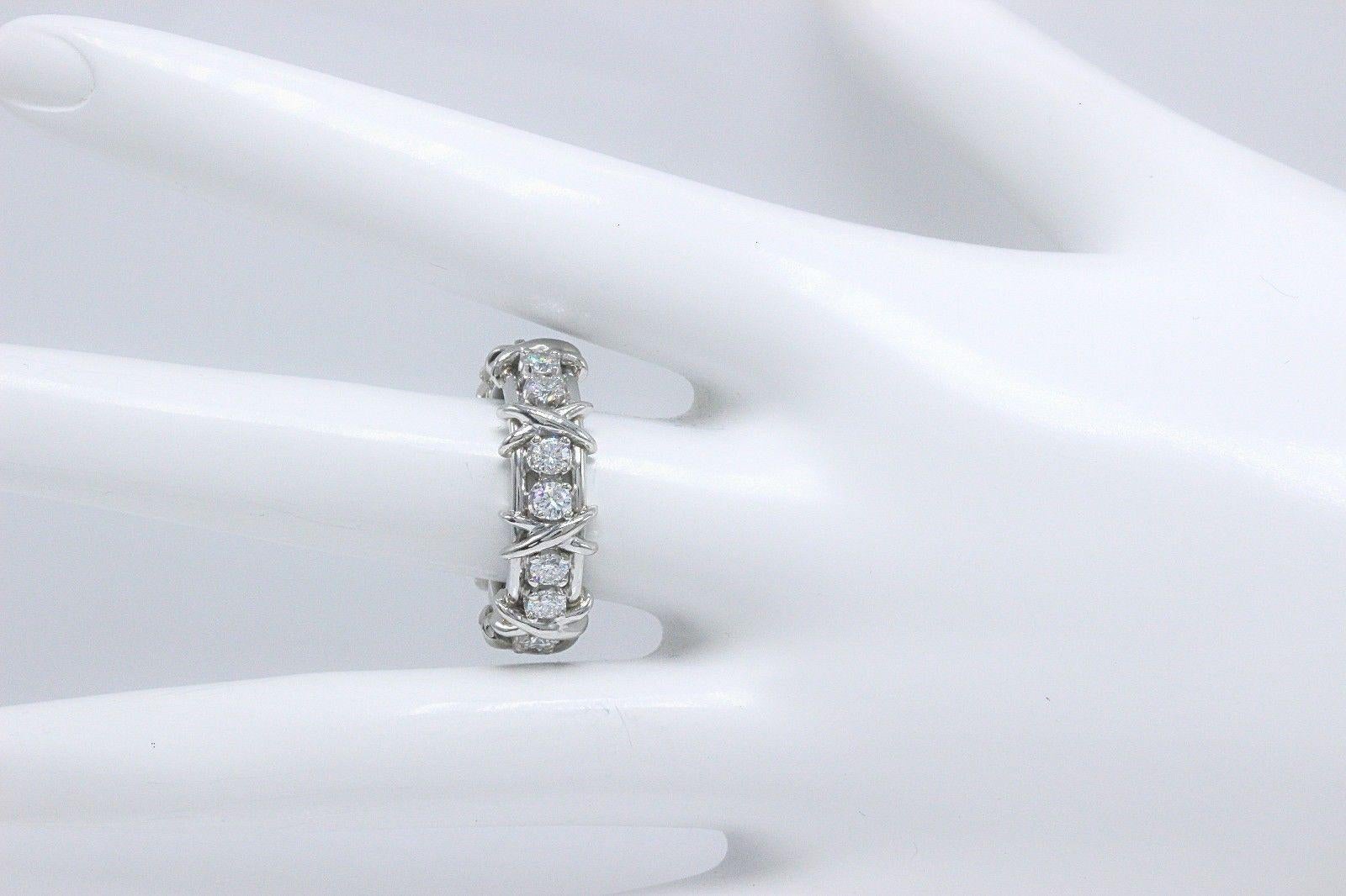Women's Tiffany & Co. Schlumberger 16-Stone Diamond and Platinum Ring 1.14 Carat