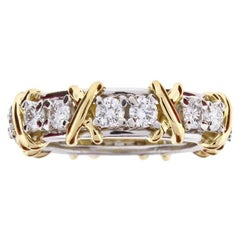 Tiffany & Co. Schlumberger 16-Stone Diamond Gold X-Ring