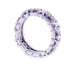 Tiffany & Co. Schlumberger 16-Stone Diamond Platinum X-Ring
