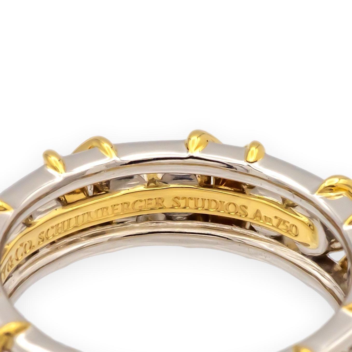 Taglio brillante Tiffany & Co. Anello Schlumberger 16 pietre in platino e diamanti 18 carati 1,14 carati Misura 5 in vendita