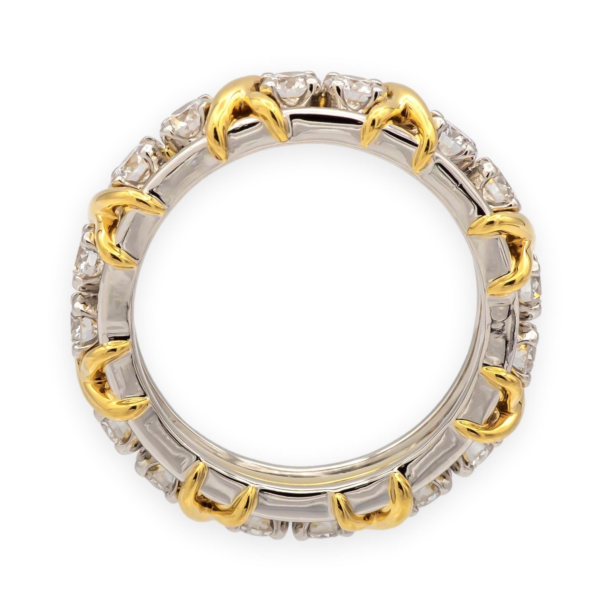 Donna Tiffany & Co. Anello Schlumberger 16 pietre in platino e diamanti 18 carati 1,14 carati Misura 5 in vendita