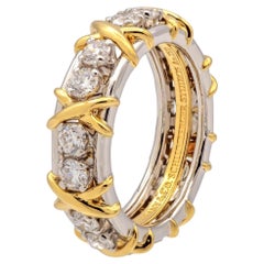 Tiffany & Co. Schlumberger Bague 16 pierres en platine et diamant 18K 1,14ct Taille 5