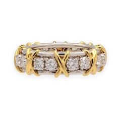 Tiffany & Co. Schlumberger 16-Stone Platinum & 18K Diamond Ring Size 6.50