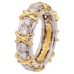 Tiffany & Co. Schlumberger 16-Stone Platinum & 18K Diamond Ring Size 6.50