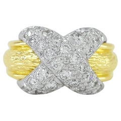 Tiffany & Co. Schlumberger 18 Carat Yellow Gold & Platinum Round