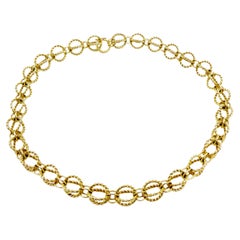 Tiffany & Co. Schlumberger 18 Karat Gold Circle Rope Necklace