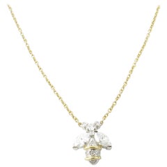 Tiffany & Co. Schlumberger 18 Karat Gold Platinum Diamond Bee Pendant Necklace