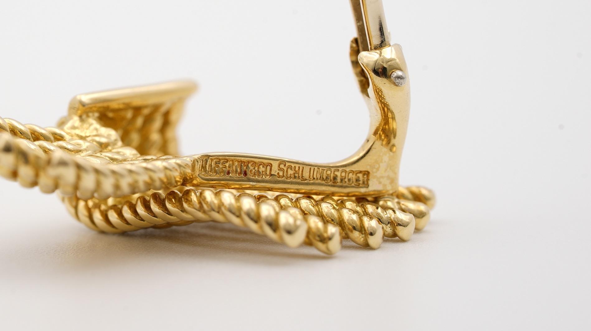 Tiffany & Co. Schlumberger 18 Karat Gold Rope Earrings, circa 1970s In Good Condition In New York, NY