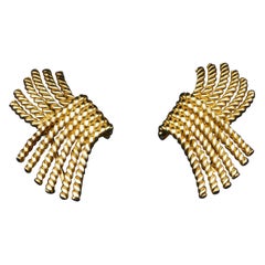 Tiffany & Co. Schlumberger 18 Karat Gold Rope Earrings, circa 1970s