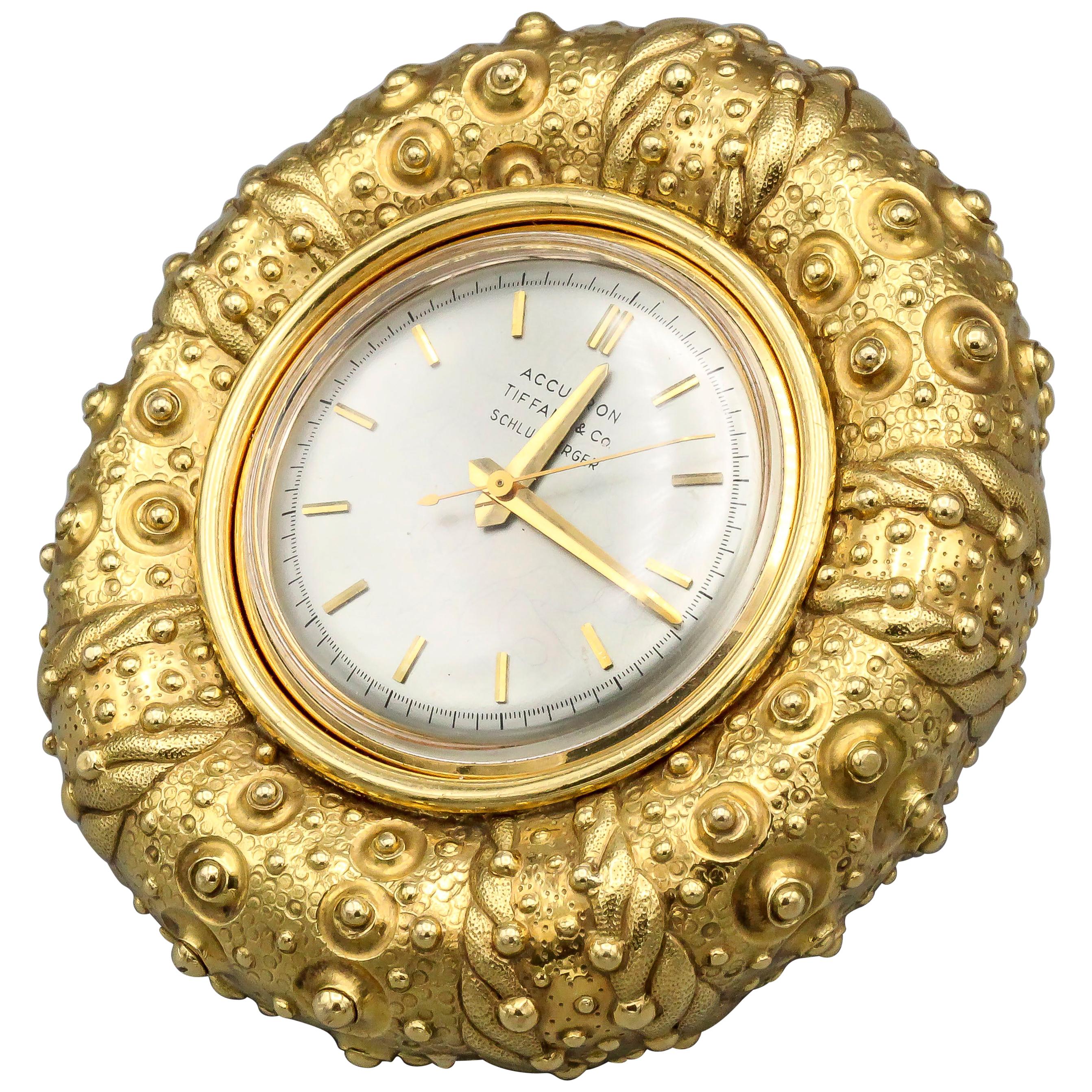 Tiffany & Co. Schlumberger 18 Karat Gold Sea Urchin Clock