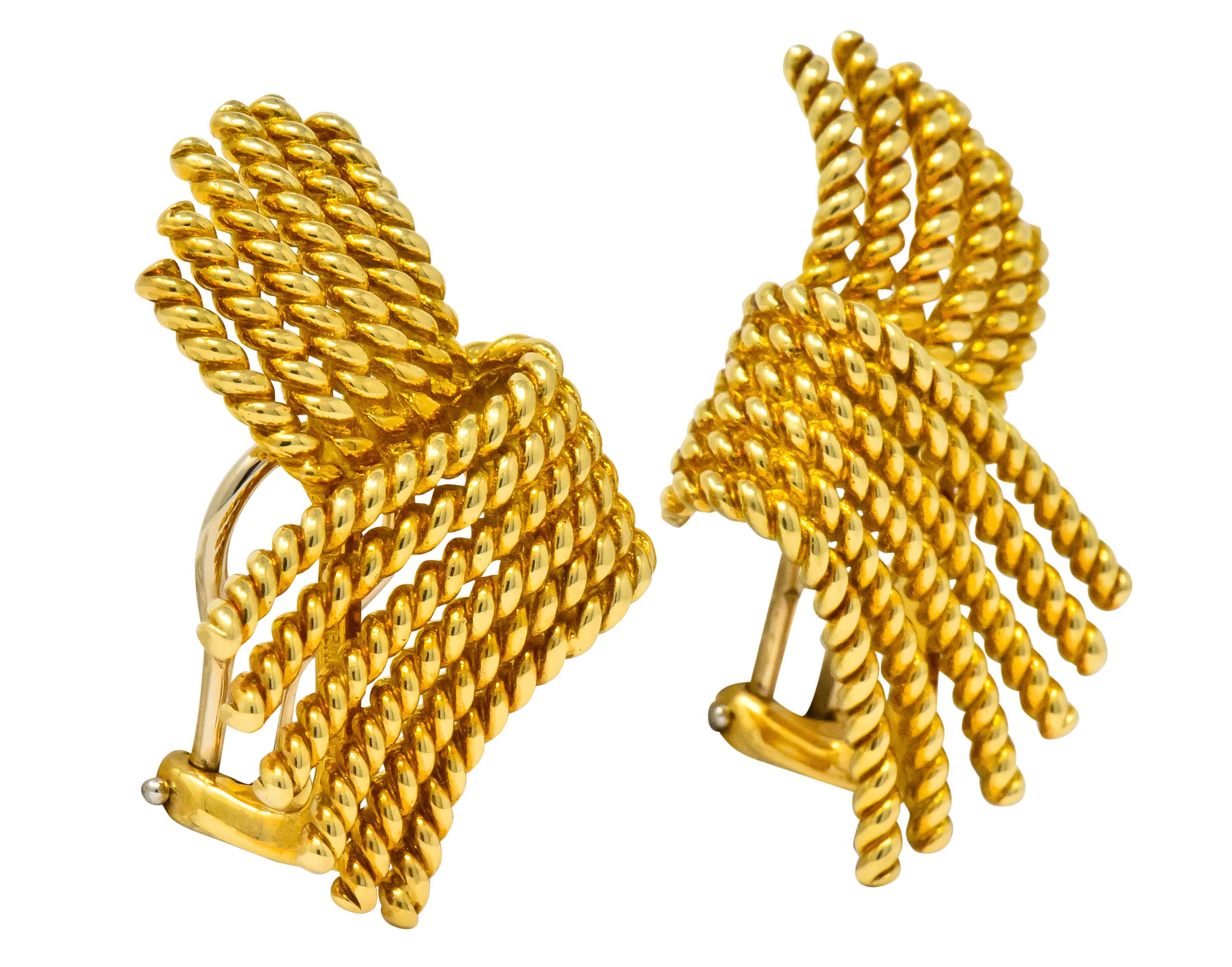 Tiffany & Co. Schlumberger 18 Karat Gold Strand Ear-Clip Earrings 1
