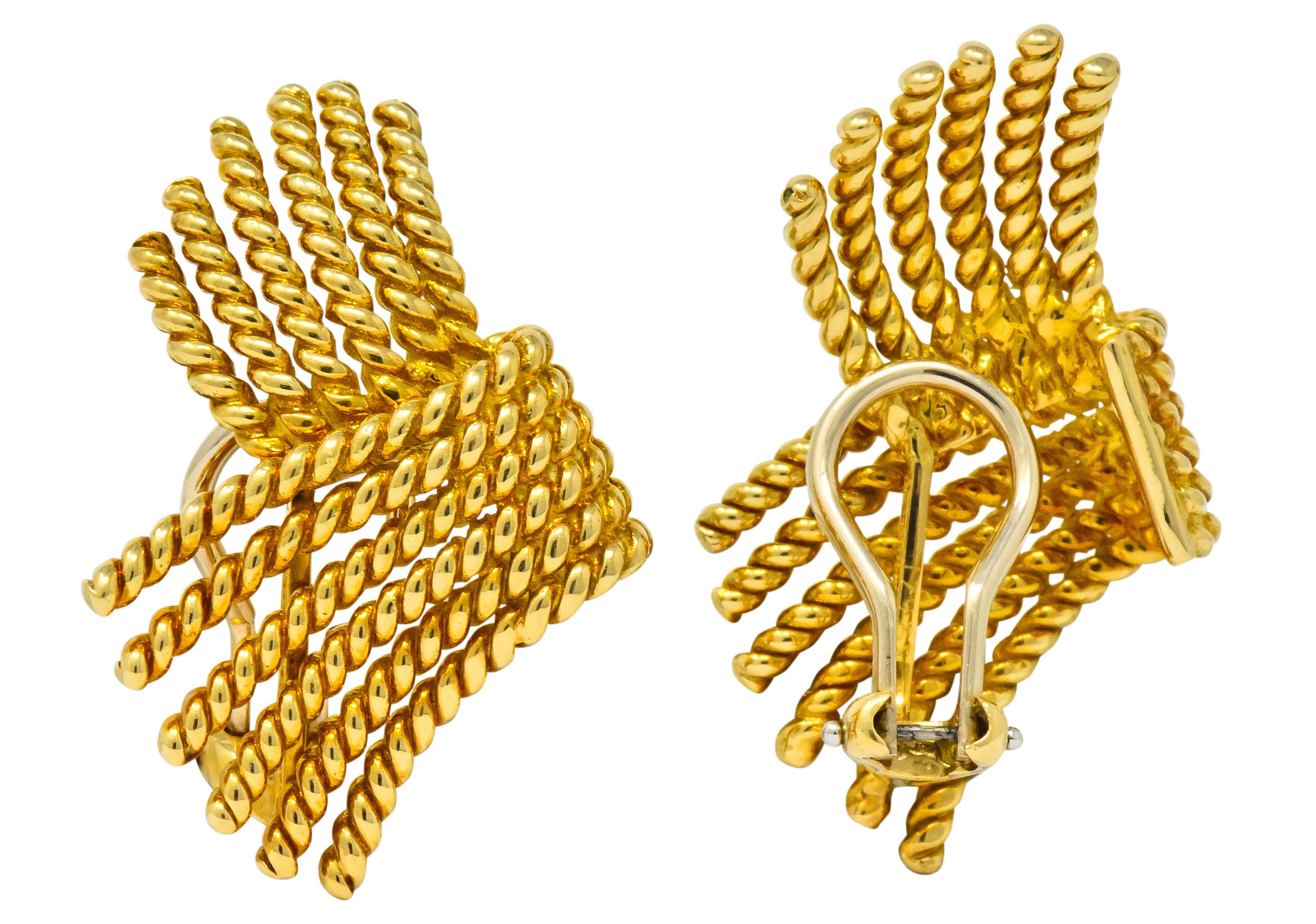 Tiffany & Co. Schlumberger 18 Karat Gold Strand Ear-Clip Earrings 2