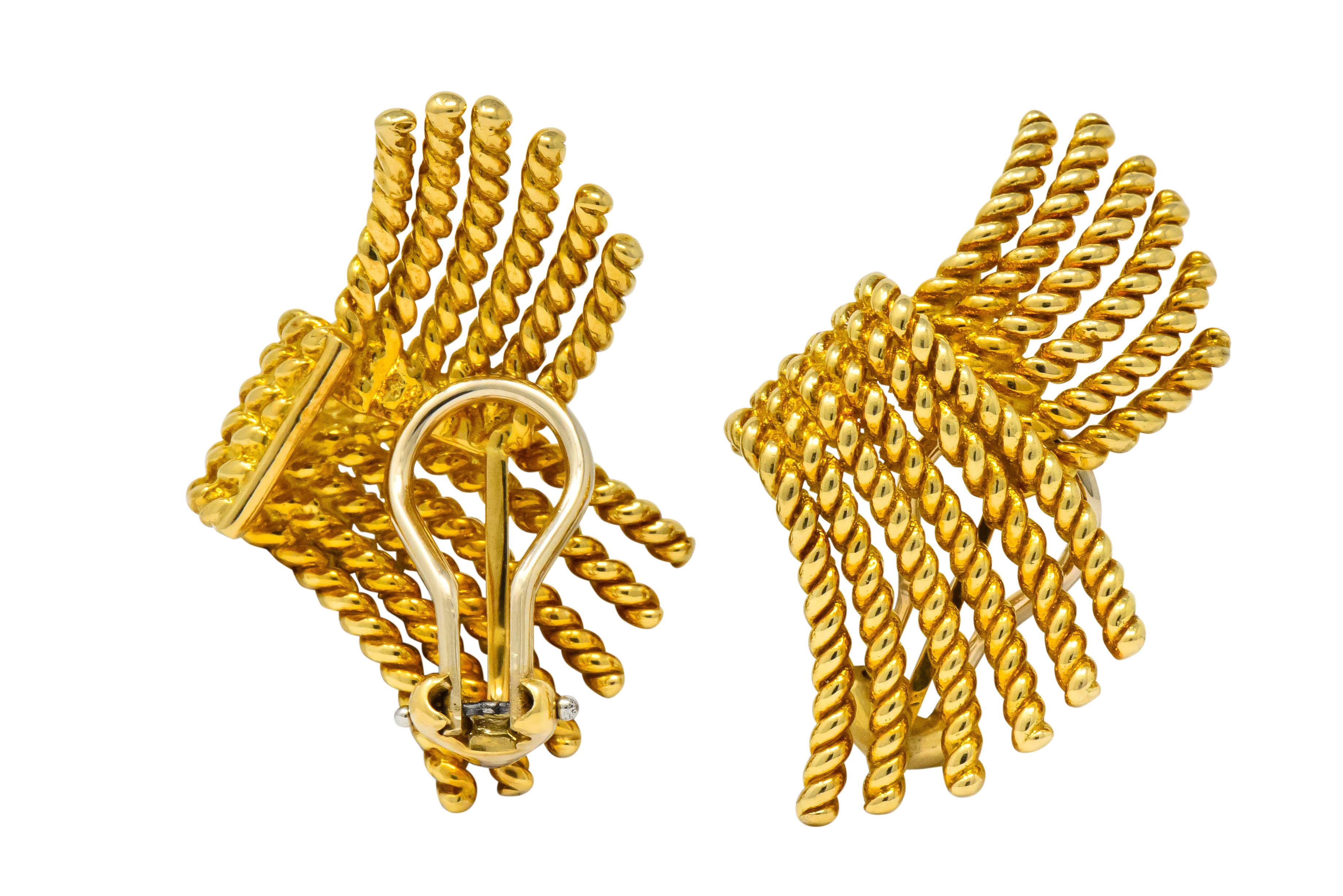 Tiffany & Co. Schlumberger 18 Karat Gold Strand Ear-Clip Earrings 3