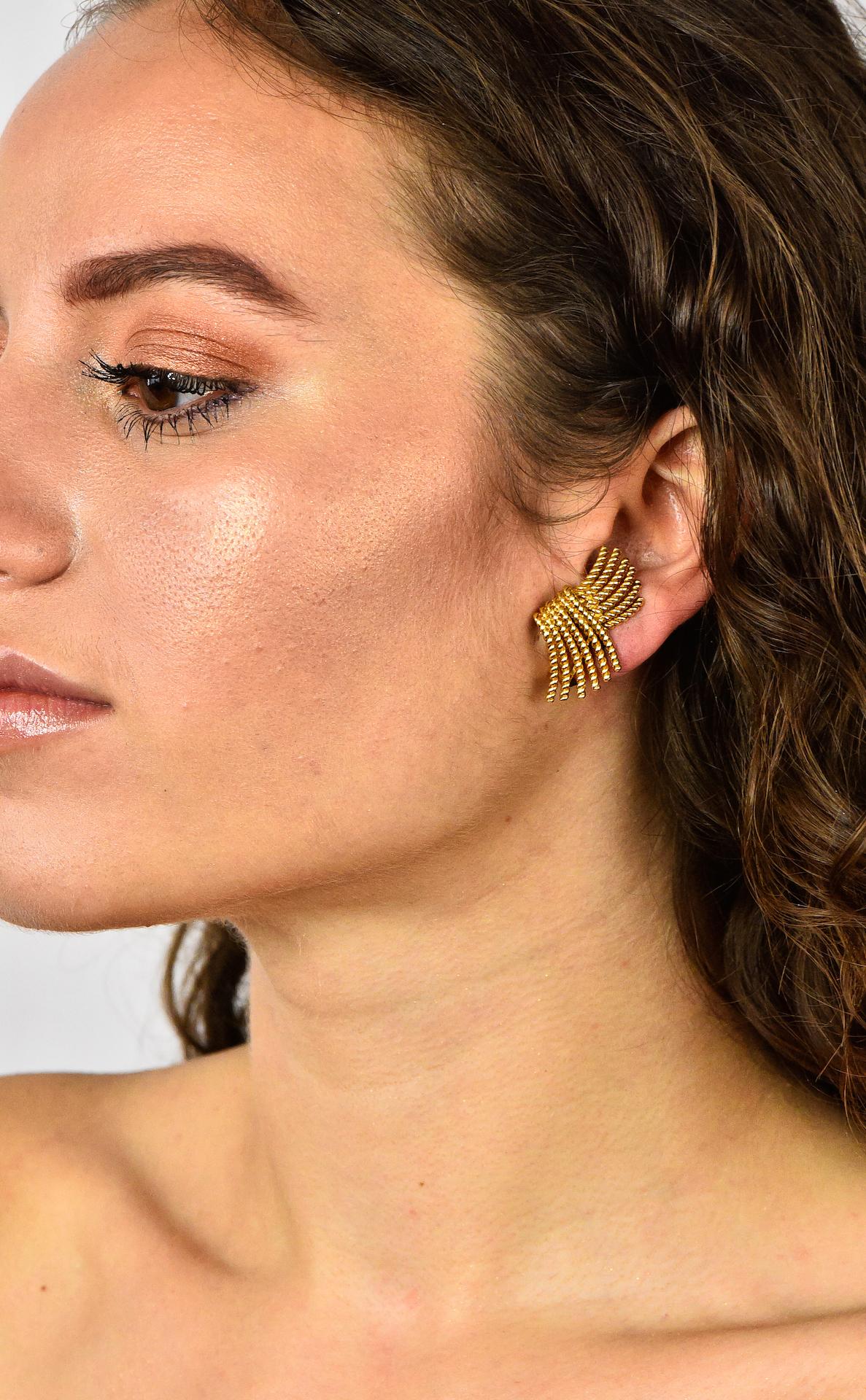 Tiffany & Co. Schlumberger 18 Karat Gold Strand Ear-Clip Earrings 4