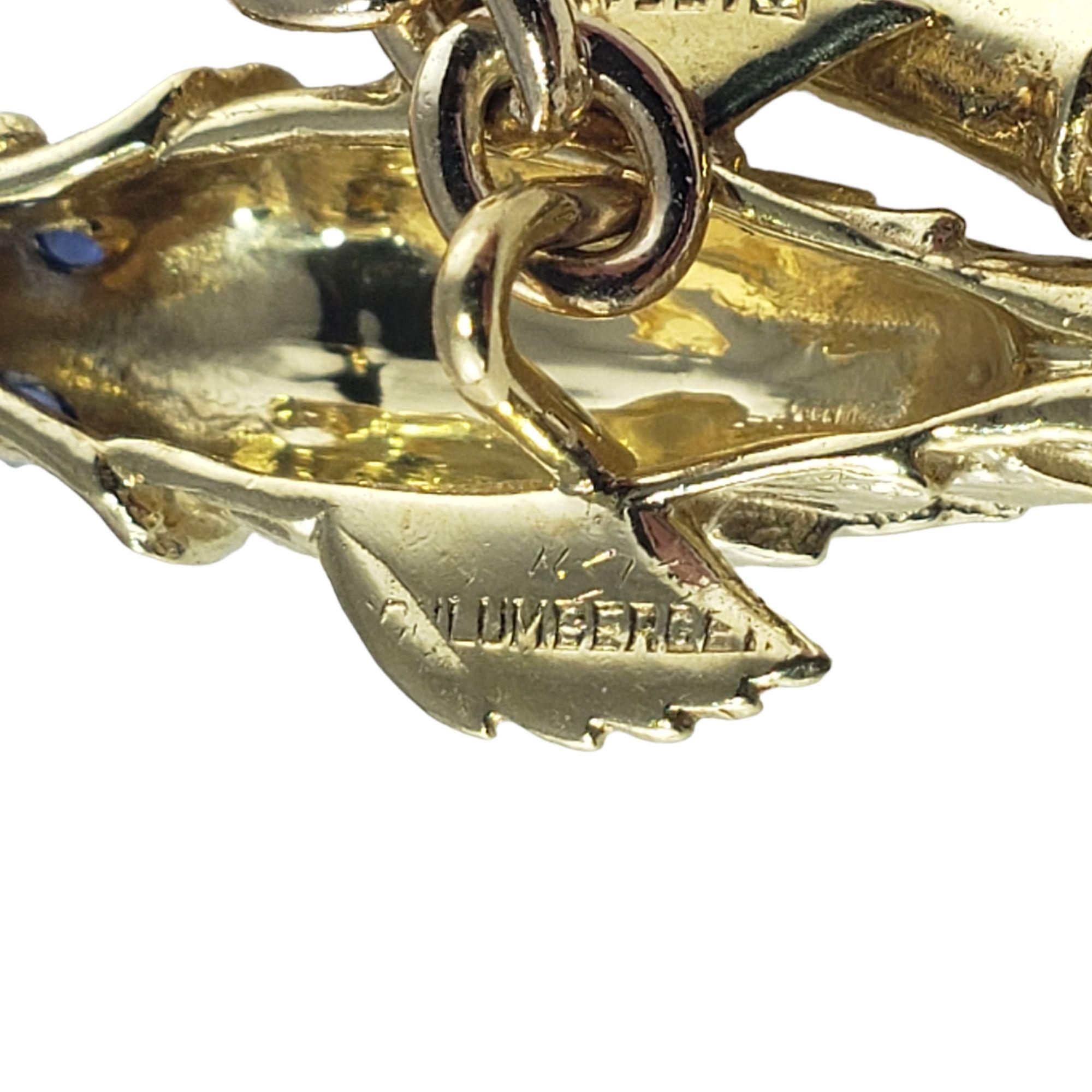Round Cut Tiffany & Co. Schlumberger 18 Karat Yellow Gold and Sapphire Koi Fish Cufflinks