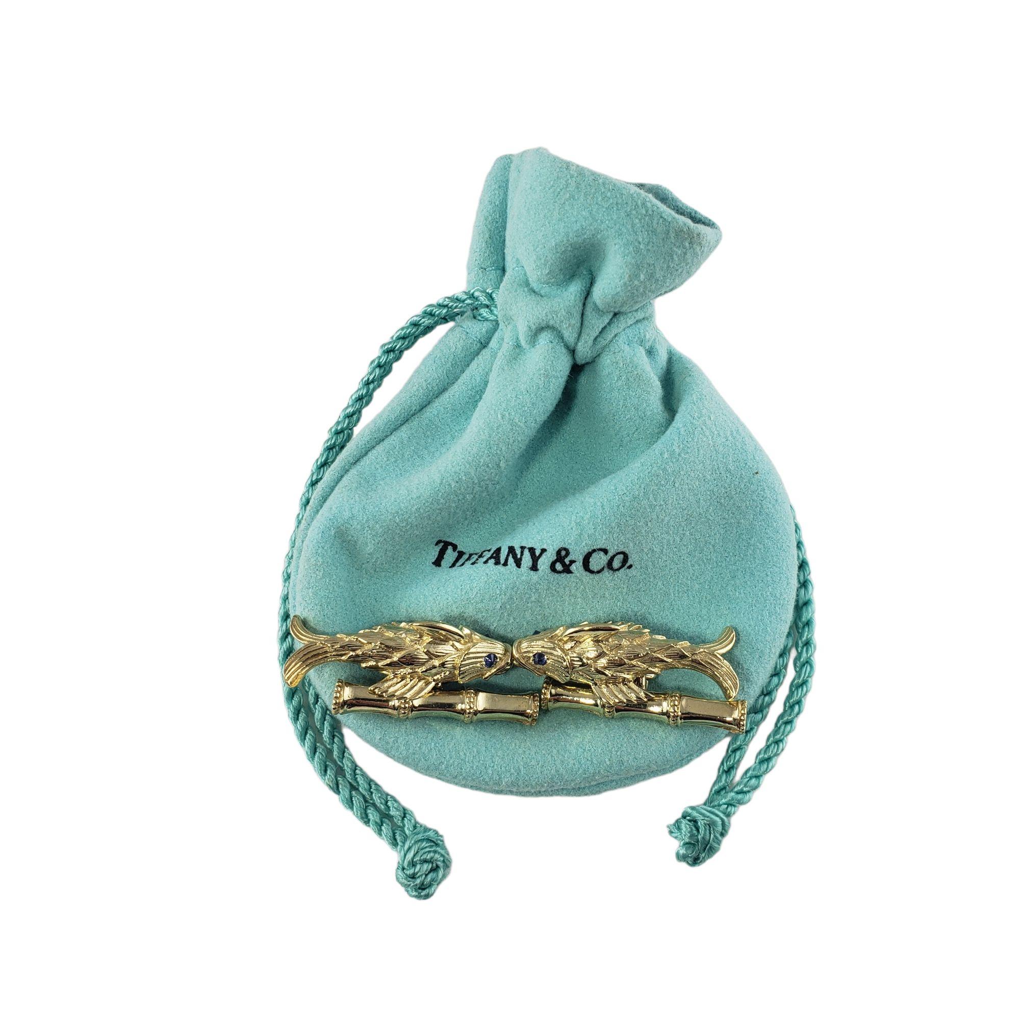 Men's Tiffany & Co. Schlumberger 18 Karat Yellow Gold and Sapphire Koi Fish Cufflinks