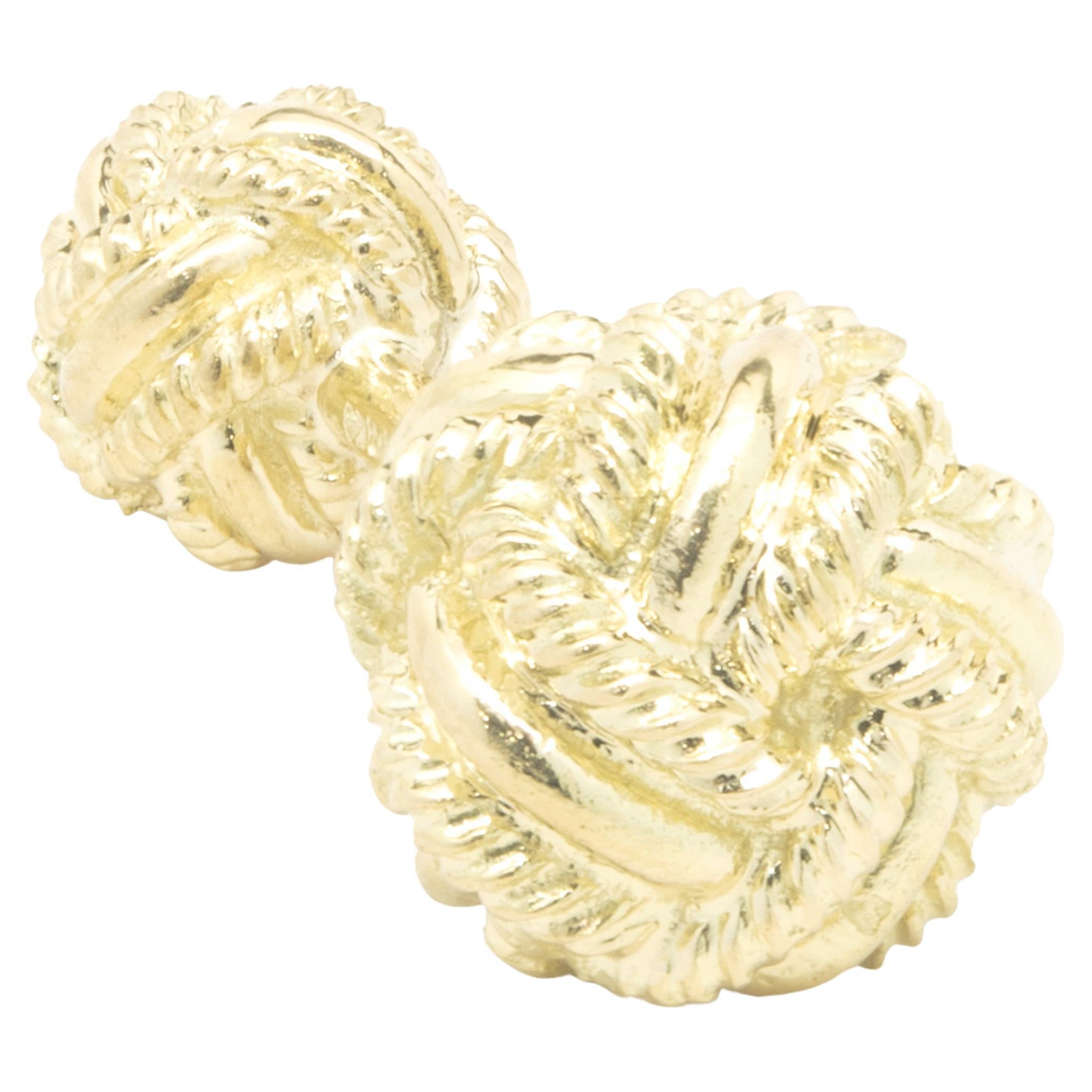 Tiffany & Co. Schlumberger 18 Karat Yellow Single Double Knot Cufflink