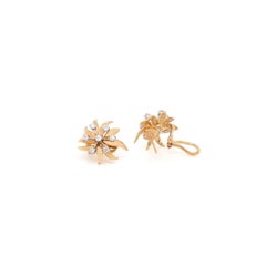 Tiffany & Co. Schlumberger 18ct Yellow Gold, Platinum & Diamond Flame Ear Clips