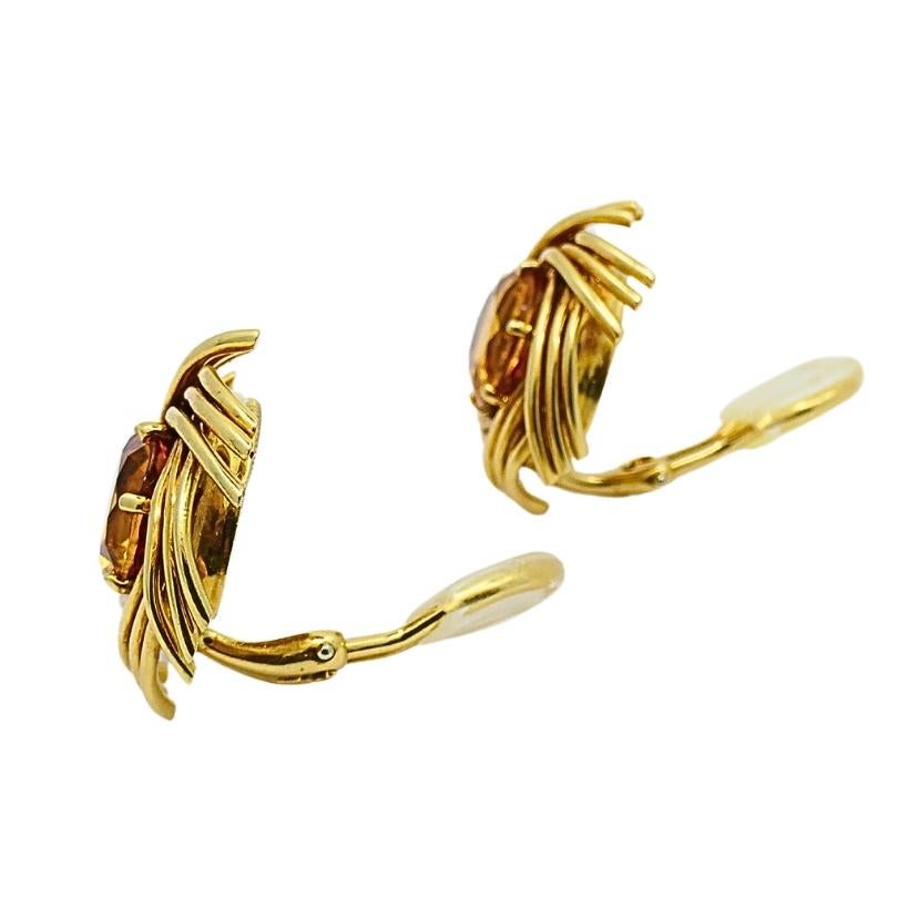 Women's Tiffany & Co. Schlumberger 18k Gold Citrine Pinwheel Earrings