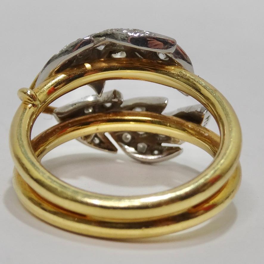 Tiffany & Co Schlumberger 18K Gold Diamond Ring In Good Condition For Sale In Scottsdale, AZ