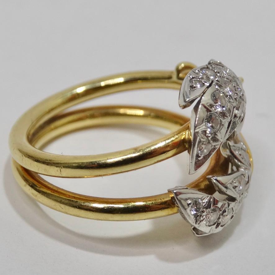 Women's or Men's Tiffany & Co Schlumberger 18K Gold Diamond Ring For Sale