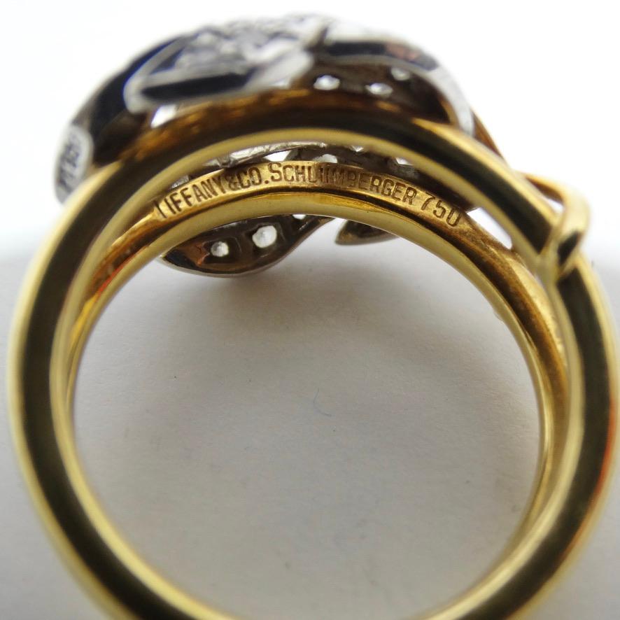 Tiffany & Co Schlumberger 18K Gold Diamond Ring For Sale 1