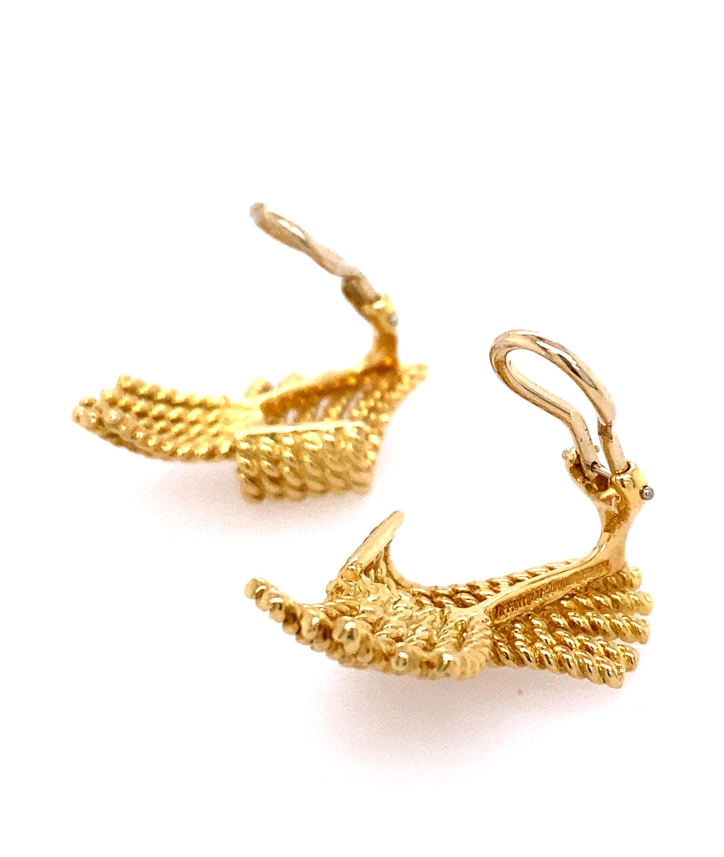 Contemporary Tiffany & Co., Schlumberger 18k Gold Earclips
