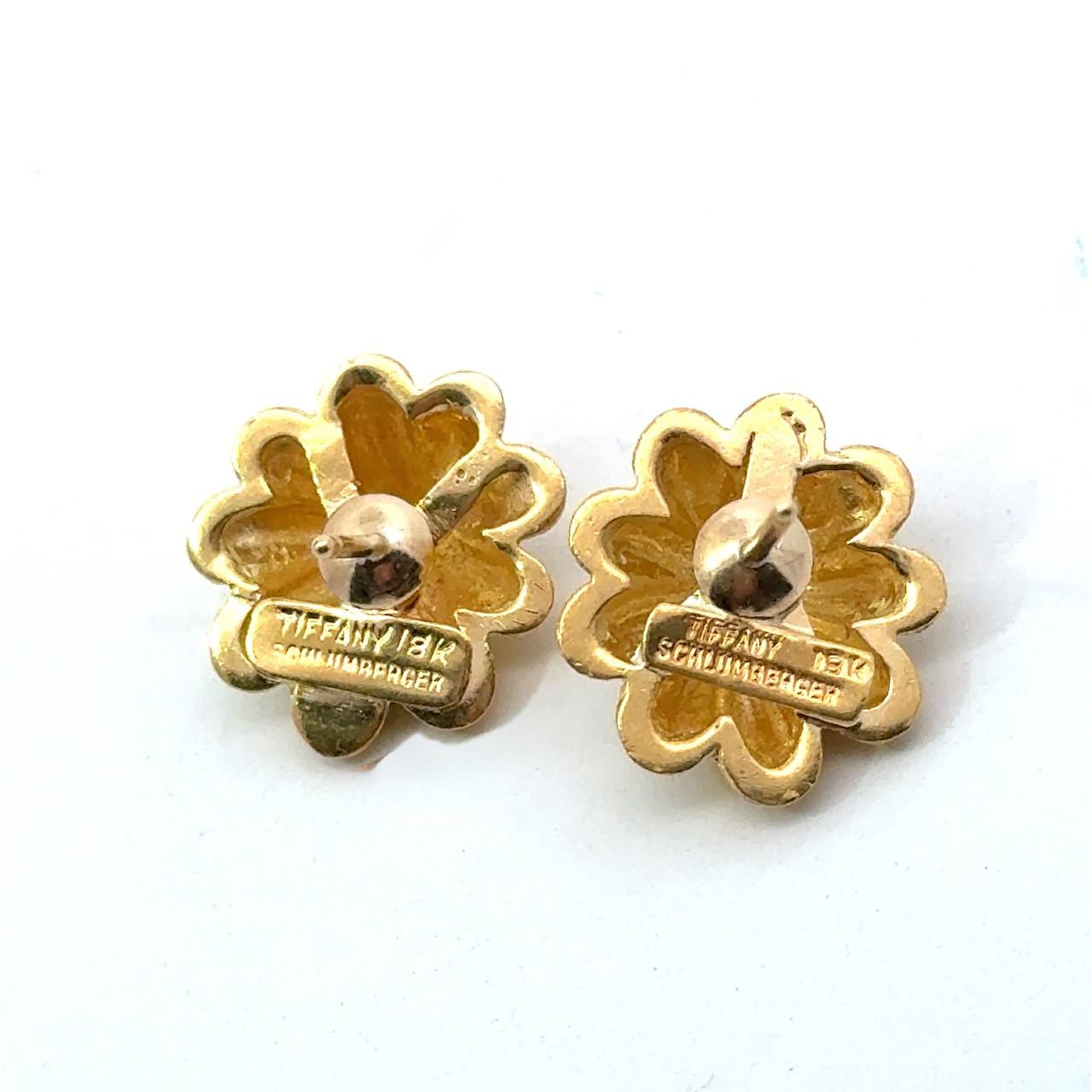 Tiffany & Co. Schlumberger Boucles d'oreilles en or 18k avec pochette en vente 2