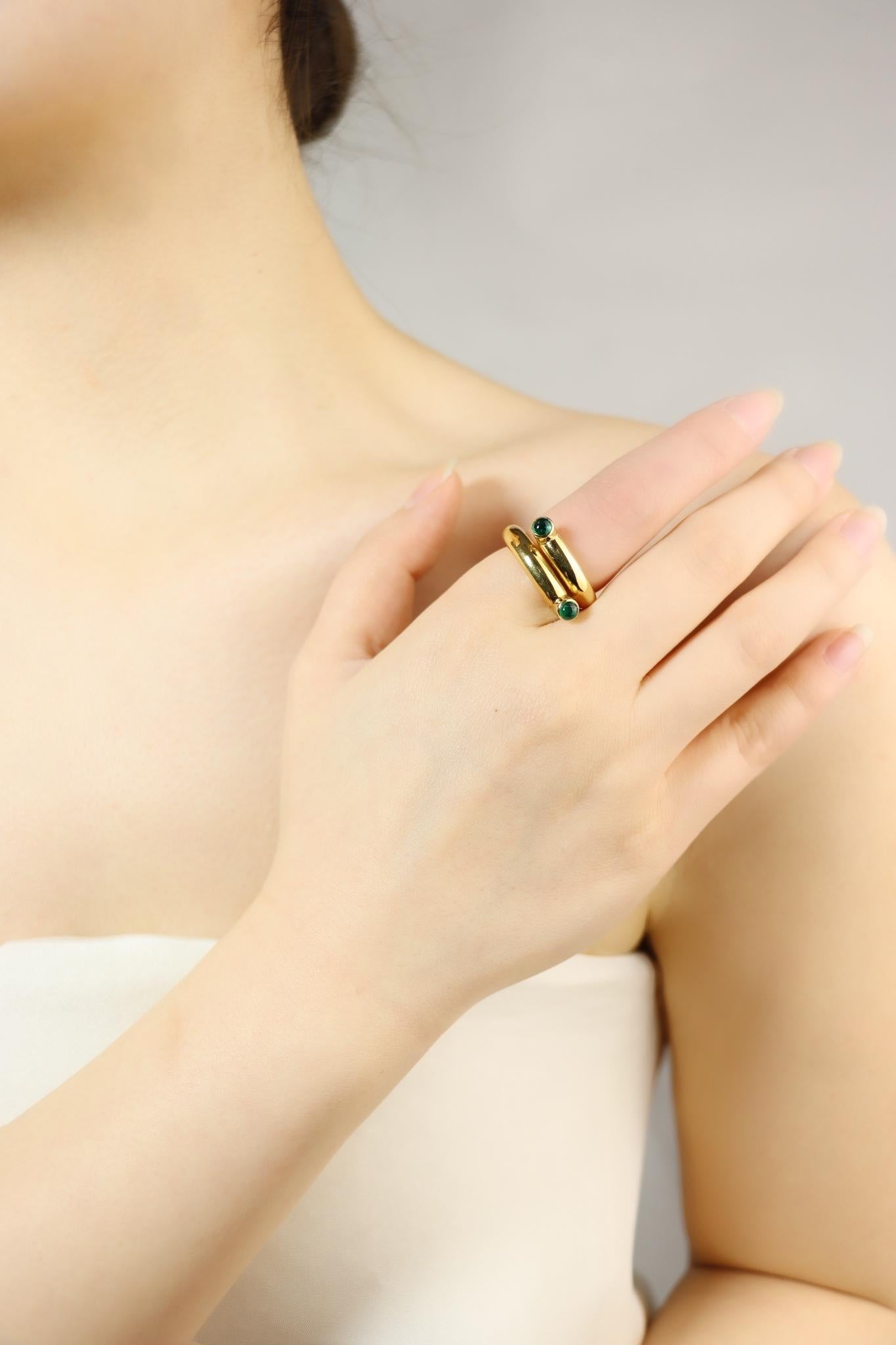 Tiffany & Co. Schlumberger 18K Gold Emerald Coil Ring

Marked:
18K
TIFFANY & Co.
Schlumberger

Approximate Dimensions: 
6.25 (Ring Size) 
0.4 - 1cm (Width)
4.25 mm (Emerald)
16.9 grams in weight.