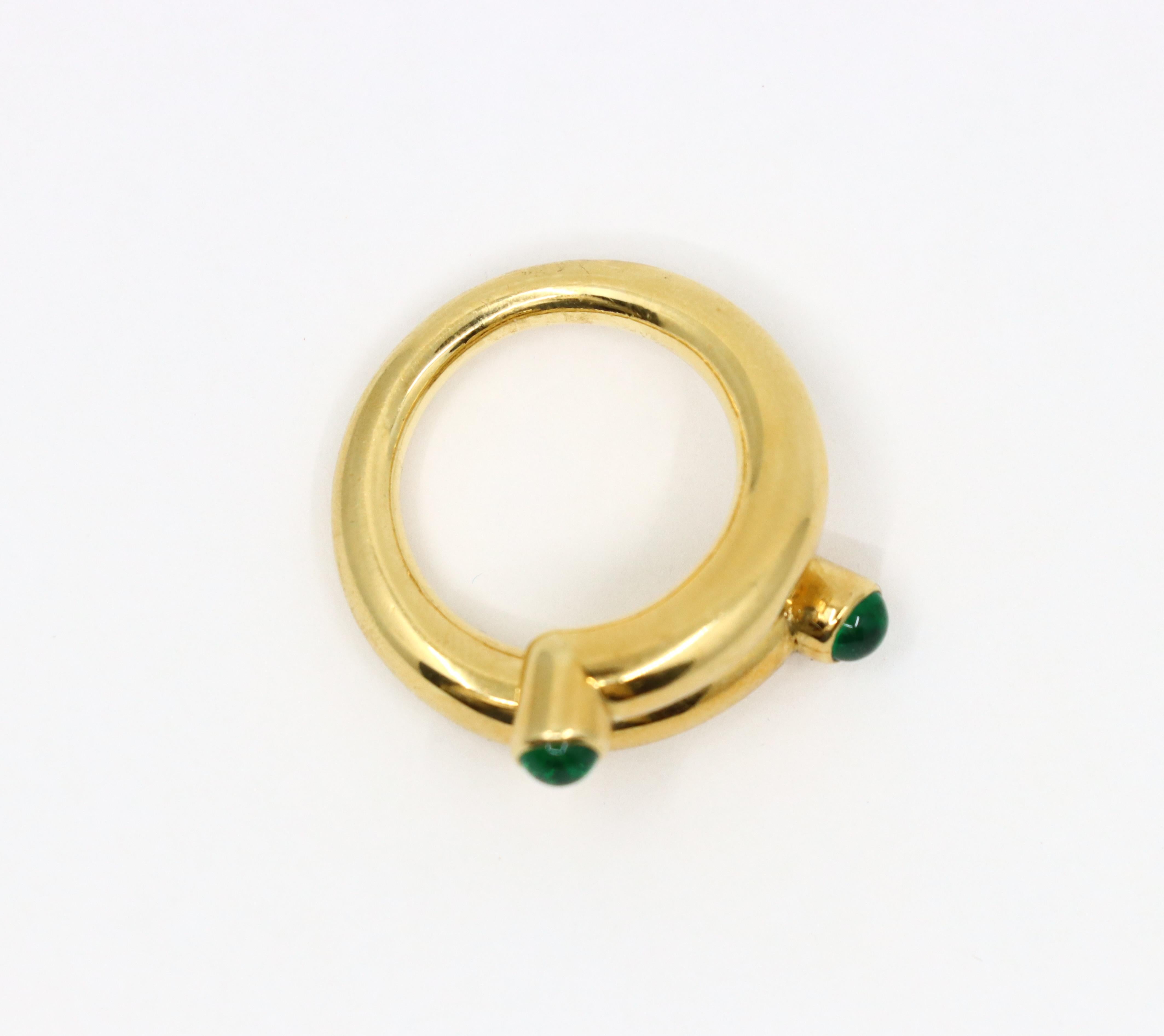 Tiffany & Co. Schlumberger 18K Gold Emerald Coil Ring For Sale 1