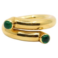Tiffany & Co. Schlumberger 18K Gold Emerald Coil Ring
