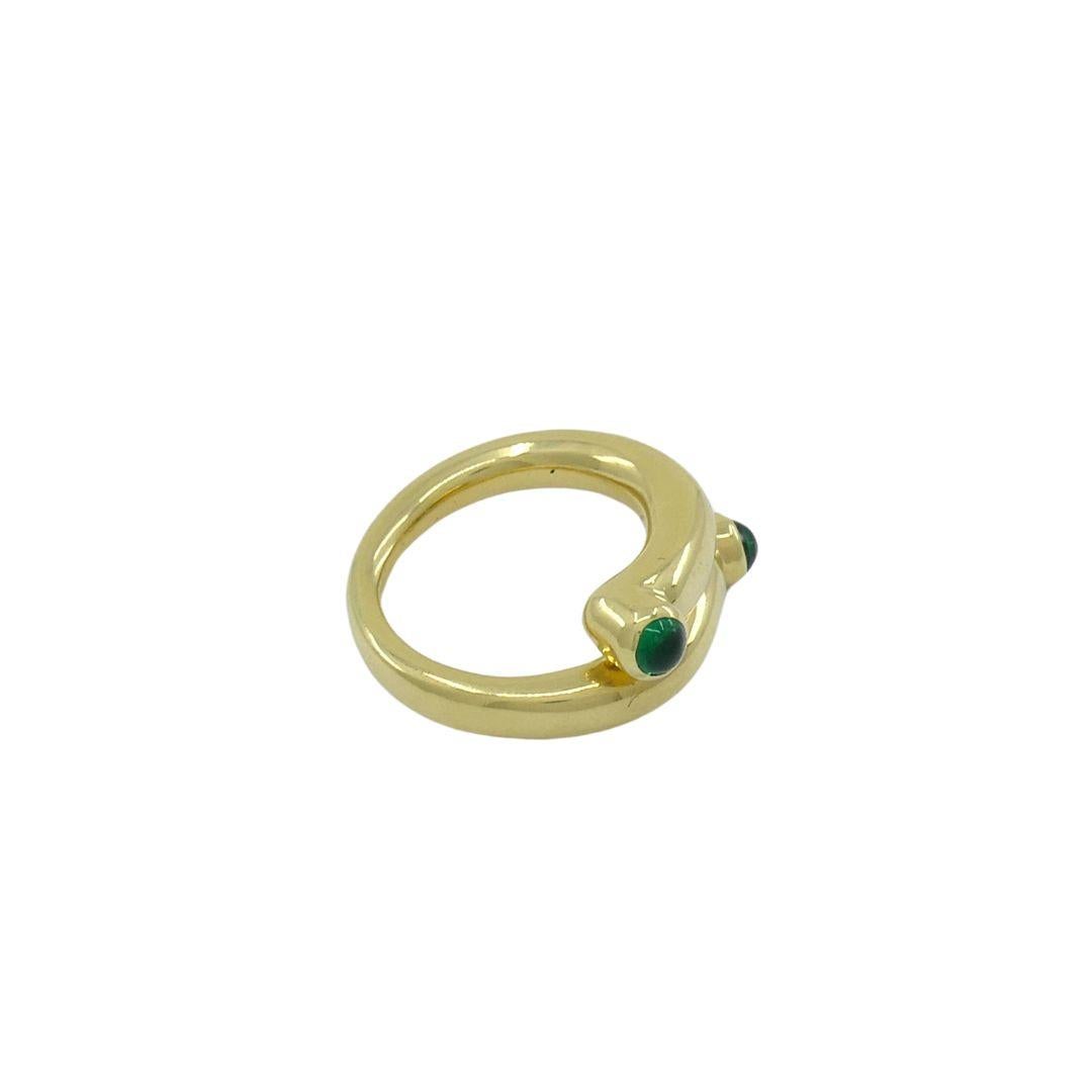 Tiffany & Co. Schlumberger 18k Gold Emerald Ring In Excellent Condition In Beverly Hills, CA
