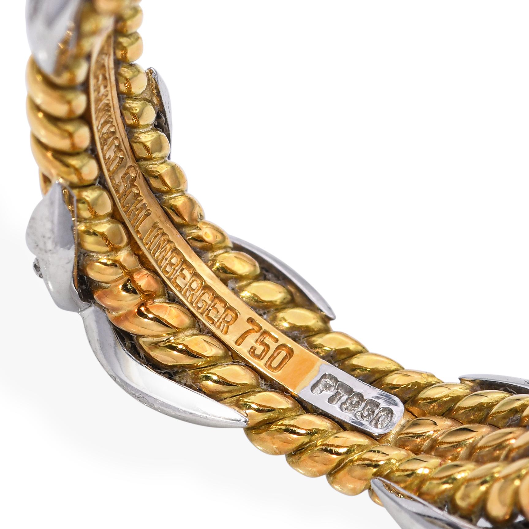 Tiffany & Co. Anello a tre file X con diamanti in oro platino 18 carati Schlumberger in vendita 2
