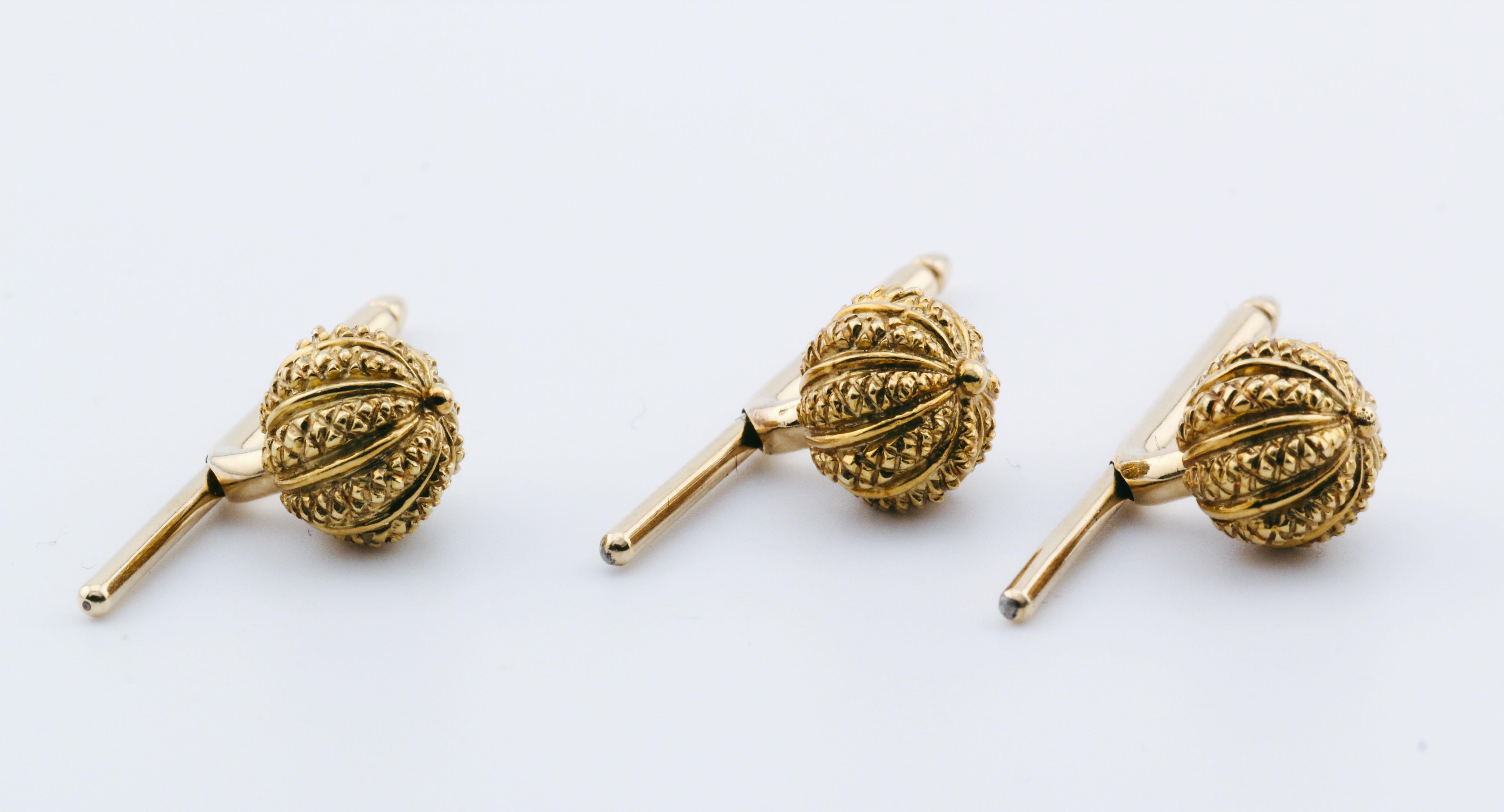 Tiffany & Co. Schlumberger Ensemble de boutons de manchette Dumbbell en or 18 carats en vente 4