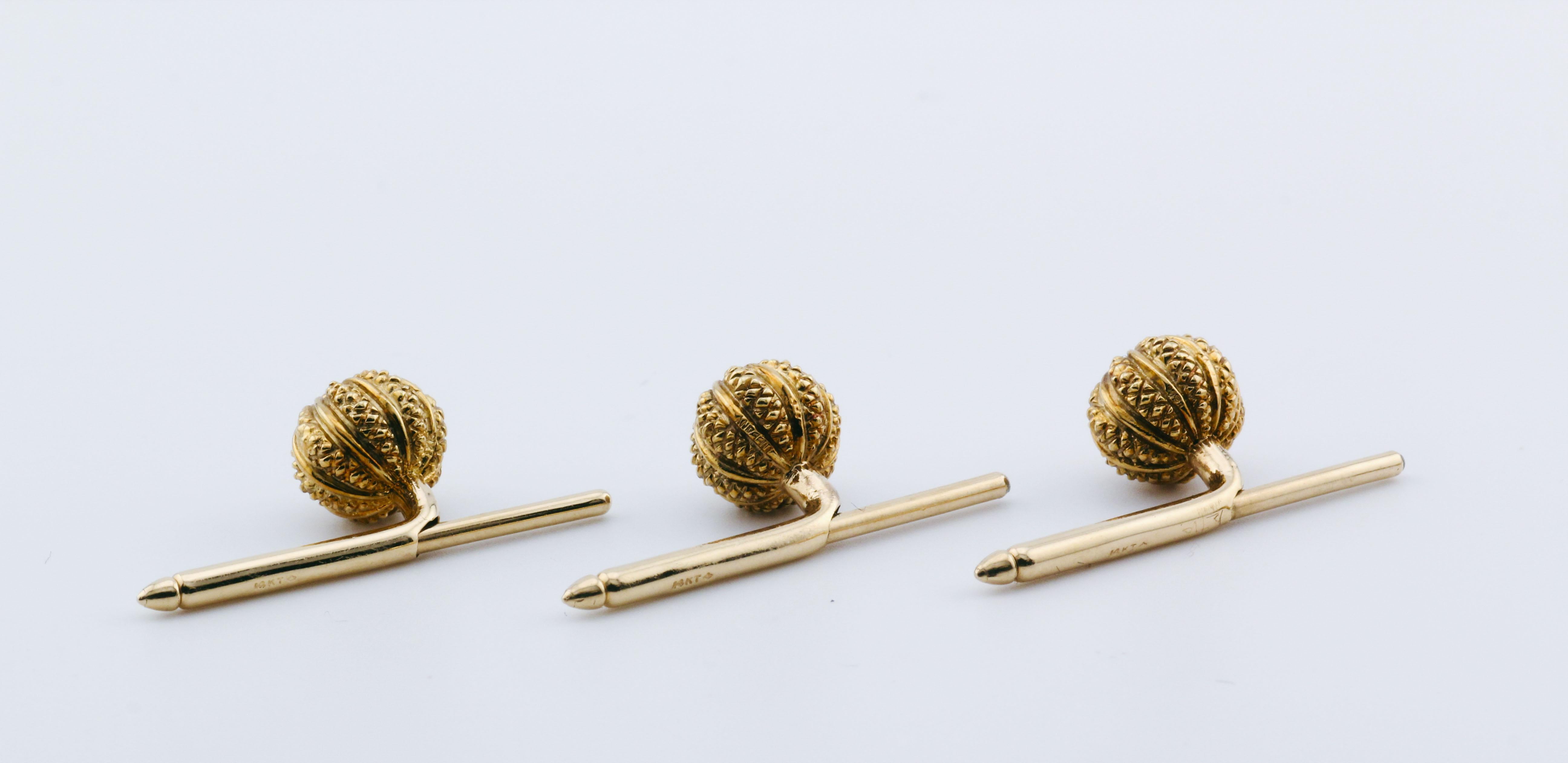 Tiffany & Co. Schlumberger Ensemble de boutons de manchette Dumbbell en or 18 carats en vente 5