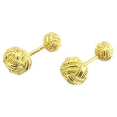 TIFFANY & Co. Schlumberger Gold 18K Woven Knot Cufflinks Boutons de manchette