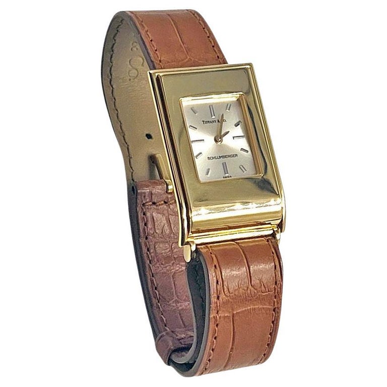 Tiffany & Co. Schlumberger 18k Gold Wrist Watch For Sale