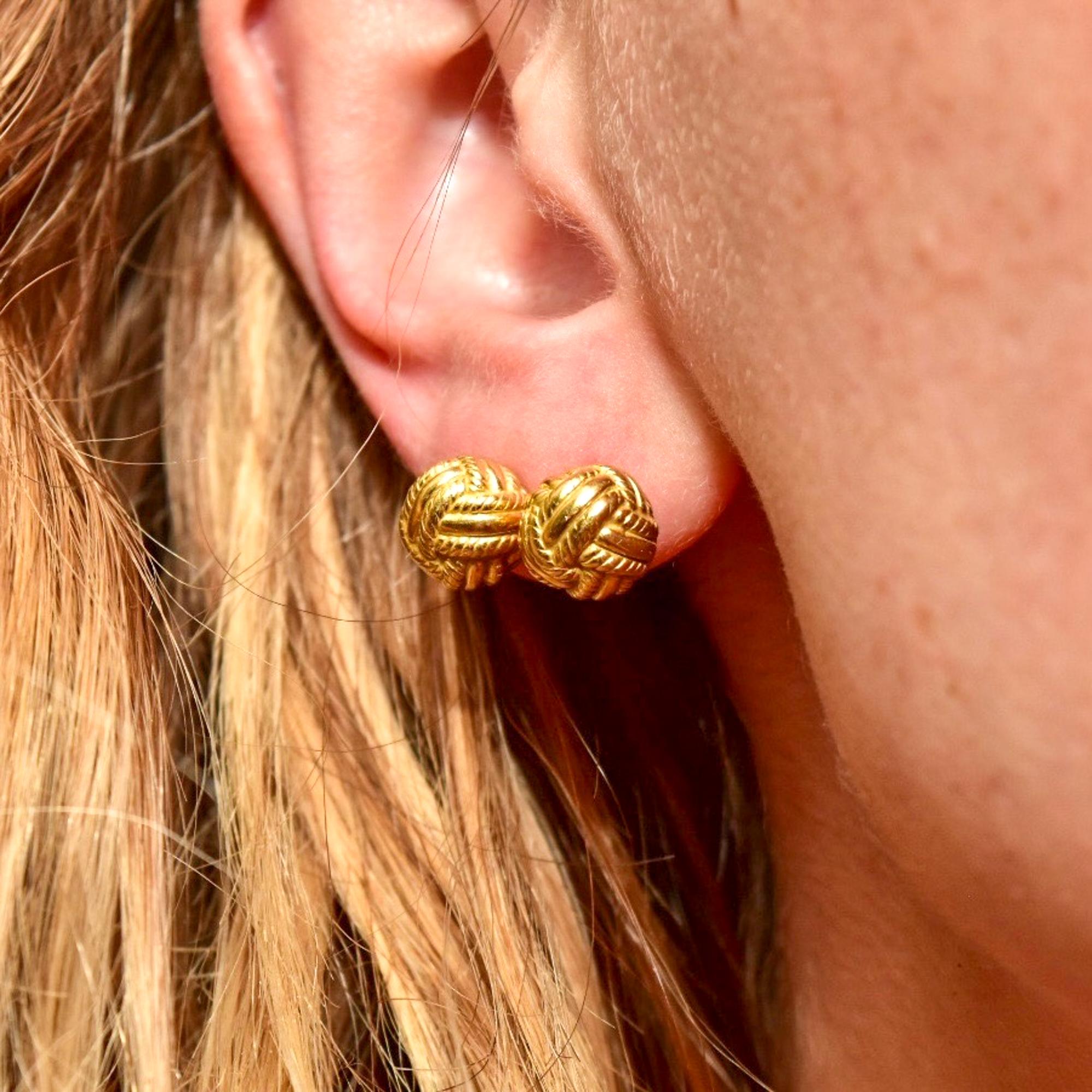 Tiffany & Co. Schlumberger 18k 'Love Knot' Stud Earrings 3