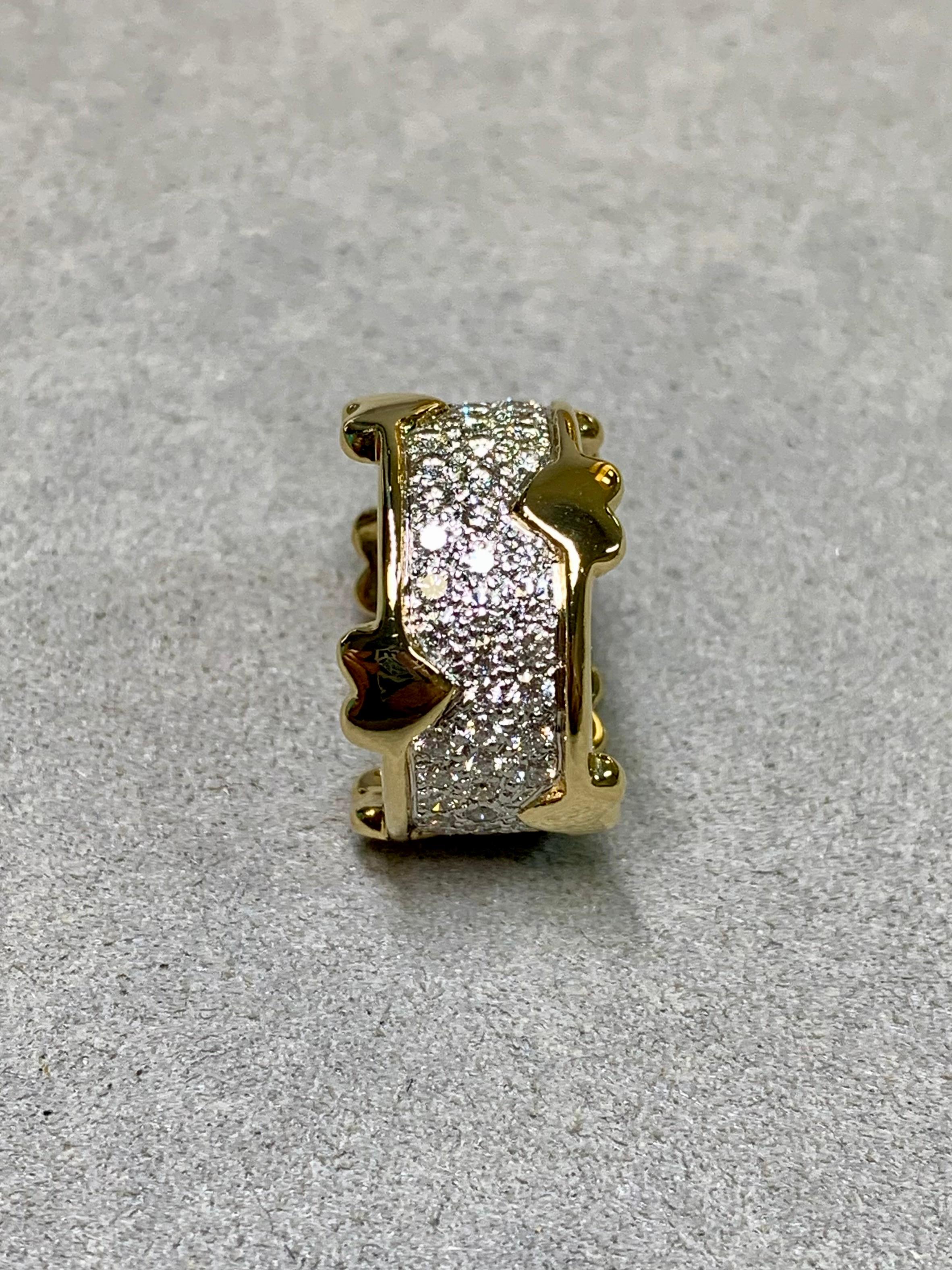 Tiffany & Co. Anello a fascia con cuore in platino 18 carati con pavé di diamanti Sz 6.75 in vendita 6