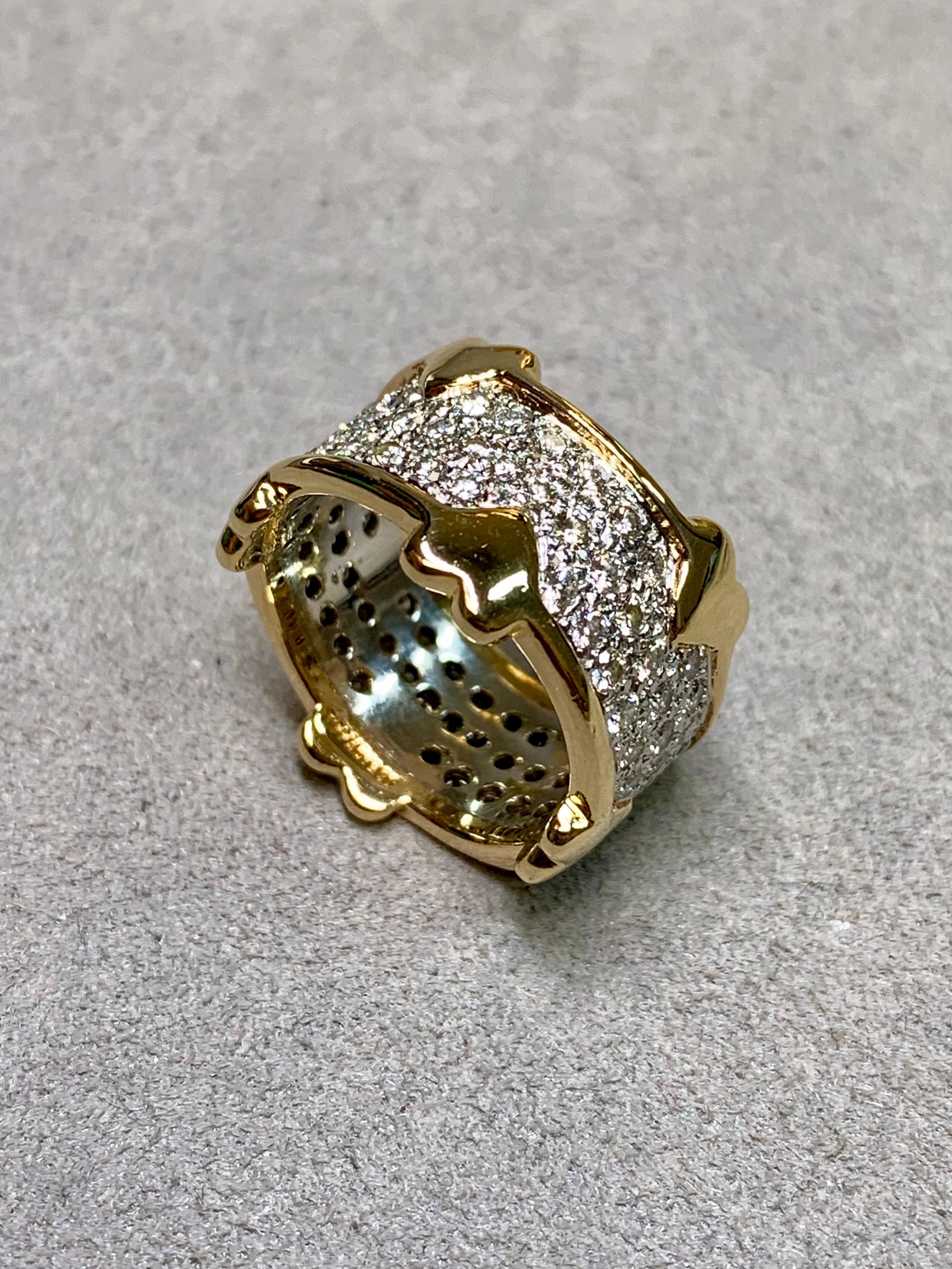 Tiffany & Co. Anello a fascia con cuore in platino 18 carati con pavé di diamanti Sz 6.75 in vendita 7
