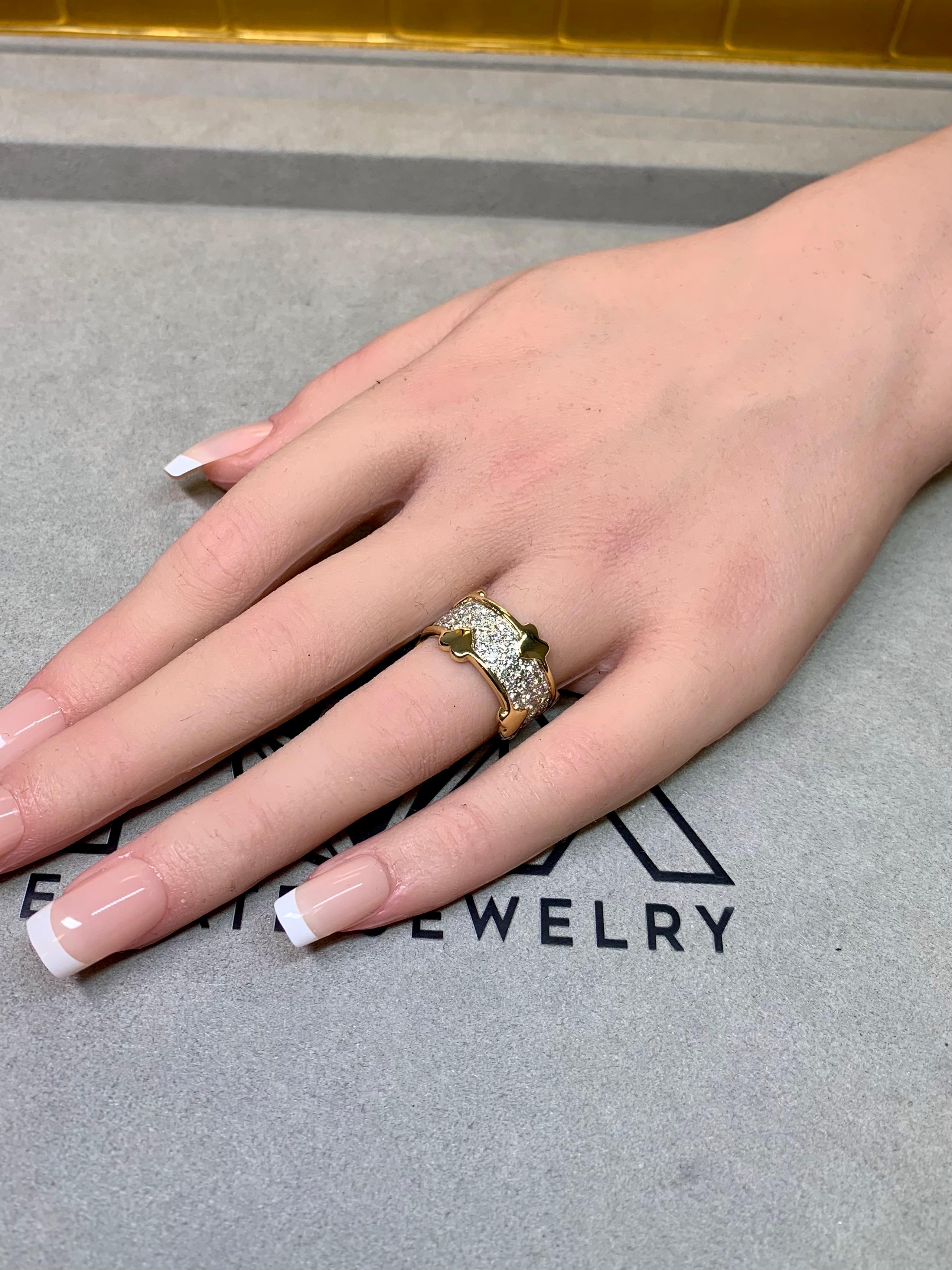 Tiffany & Co. Anello a fascia con cuore in platino 18 carati con pavé di diamanti Sz 6.75 in vendita 8
