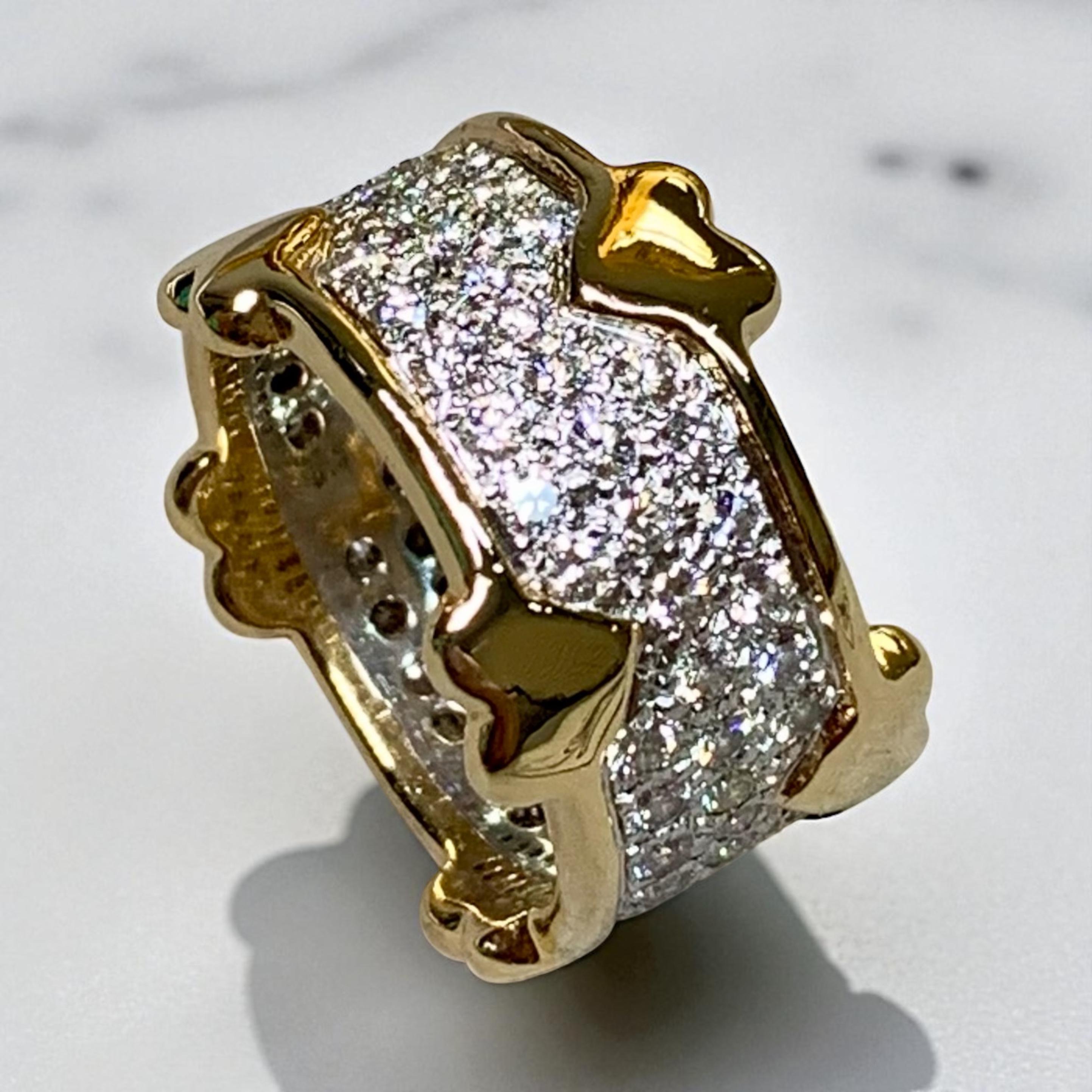 Tiffany & Co. Anello a fascia con cuore in platino 18 carati con pavé di diamanti Sz 6.75 in vendita 12