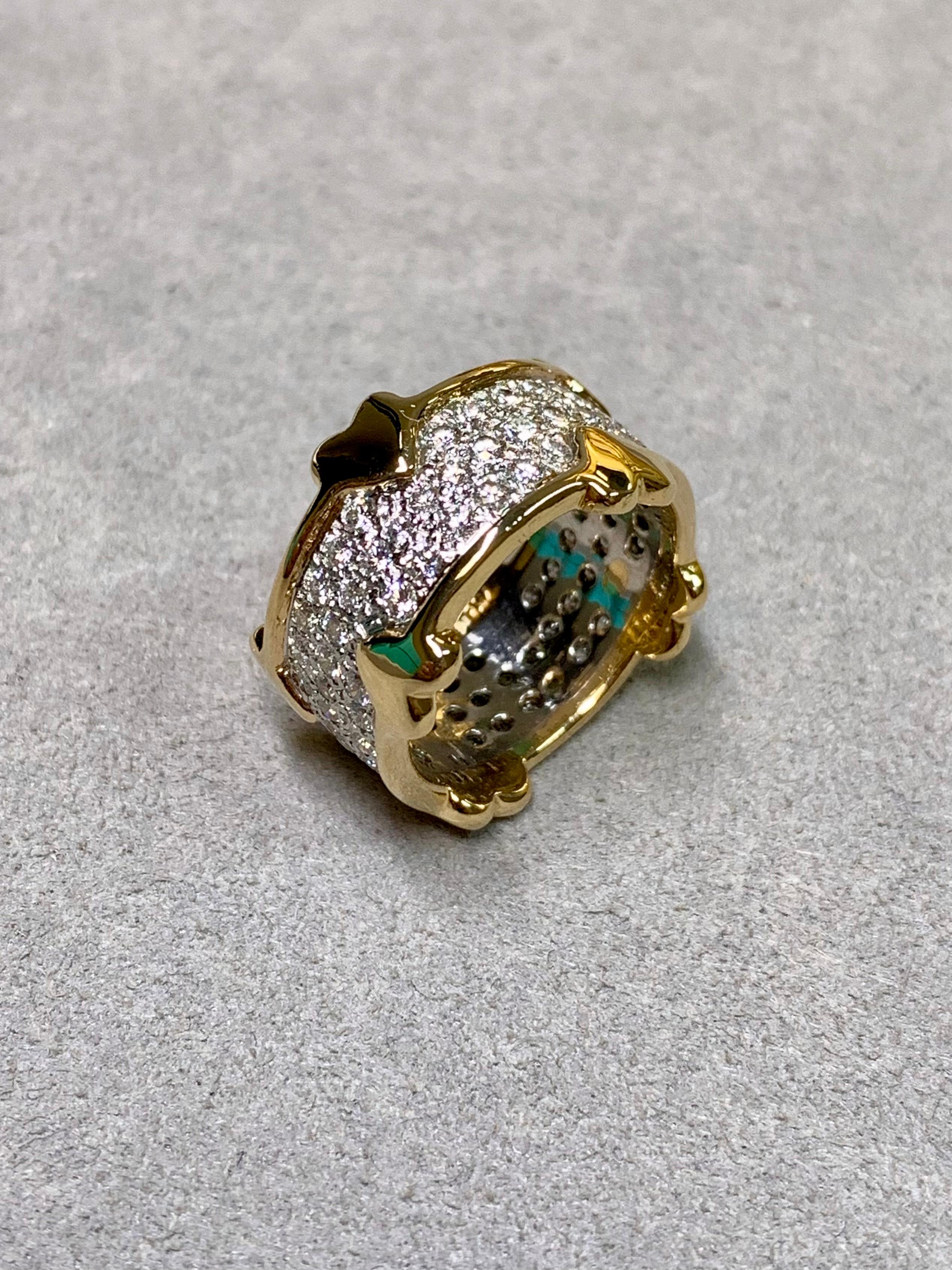 Tiffany & Co. Anello a fascia con cuore in platino 18 carati con pavé di diamanti Sz 6.75 in vendita 4