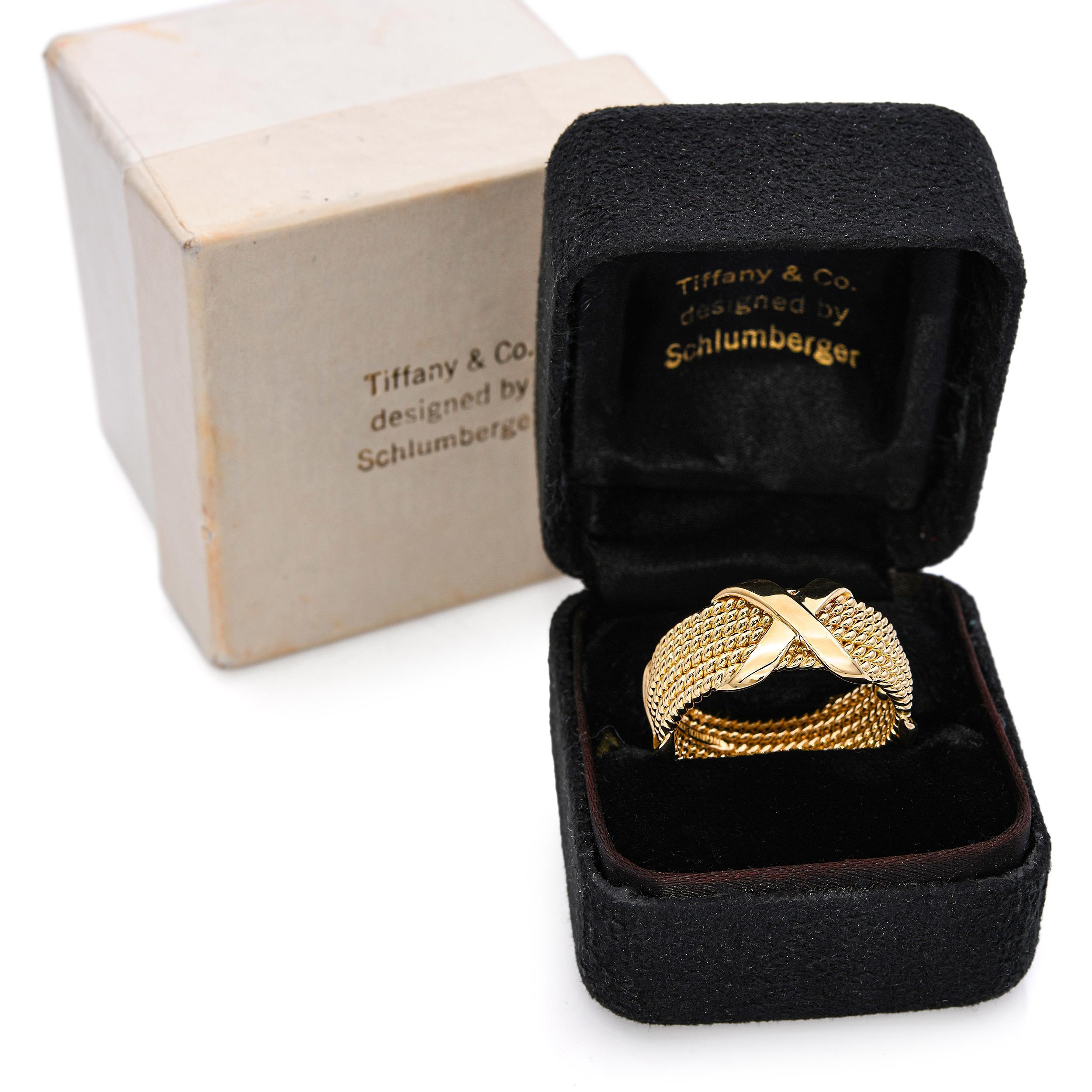 Tiffany & Co. Schlumberger Bague en or jaune 18 carats à 6 rangs de 