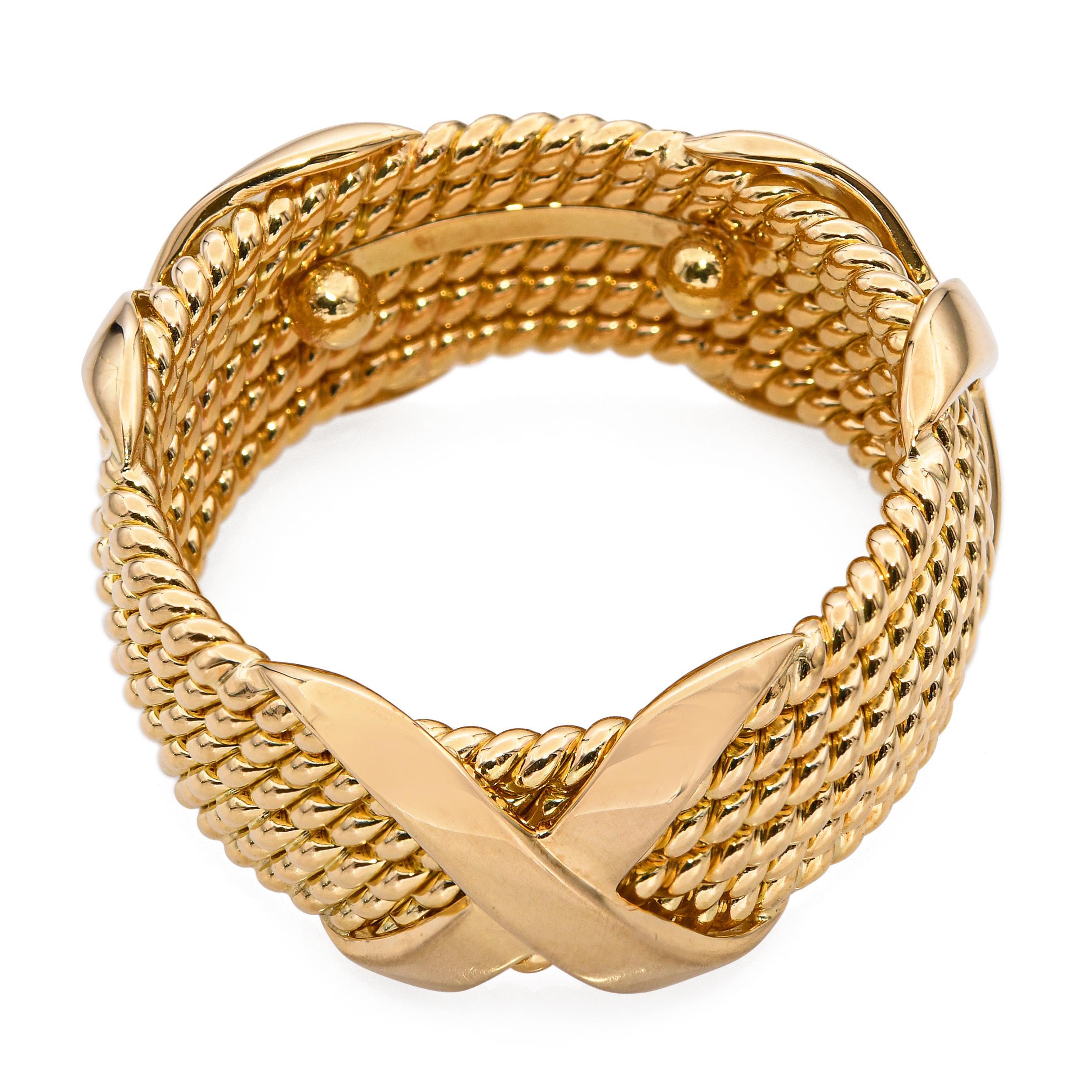 Tiffany & Co. Schlumberger Bague en or jaune 18 carats à 6 rangs de 