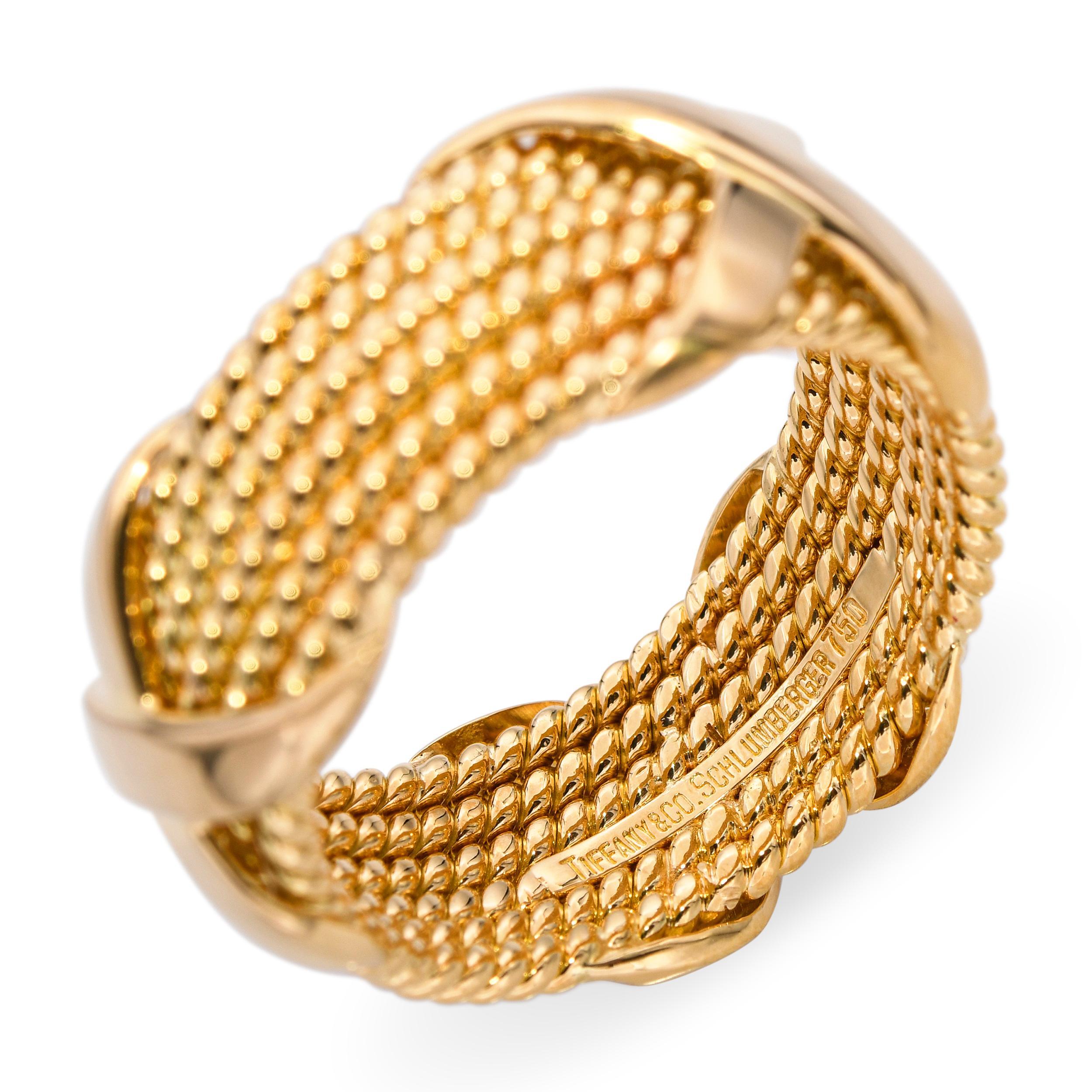Tiffany & Co. Schlumberger Bague en or jaune 18 carats à 6 rangs de 