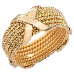 Used Tiffany & Co. Schlumberger 18k Yellow Gold 6-Row 'X' Ring