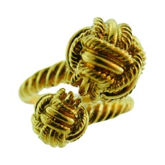 Tiffany & Co. Schlumberger 18k Yellow Gold Bypass Knot Ring Vintage & Rare