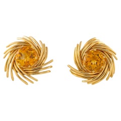 Tiffany & Co. Schlumberger 18K Yellow Gold Citrine Pinwheel Earrings TI04-070826